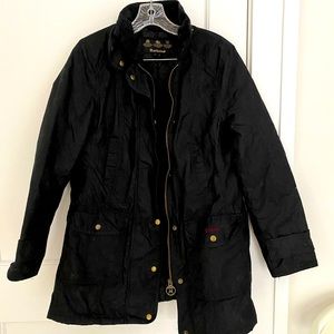 Barbour black wax jacket, size US 8